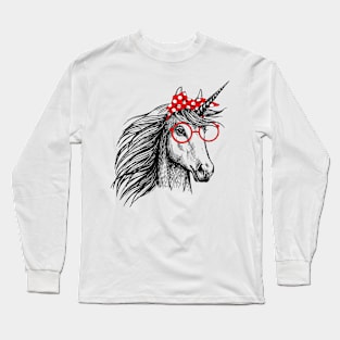 Bandana Unicorn Lover Long Sleeve T-Shirt